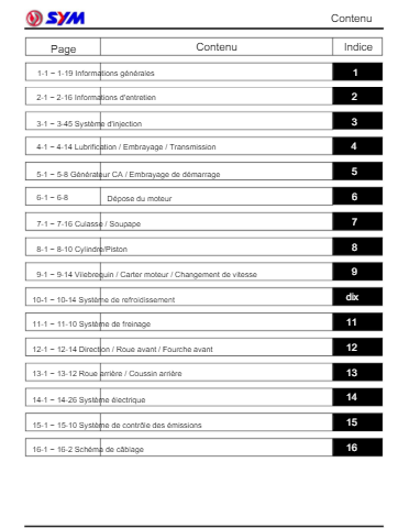 Manuel d'atelier Sym Wolf 250 2012 français { {{ Docautomoto }}