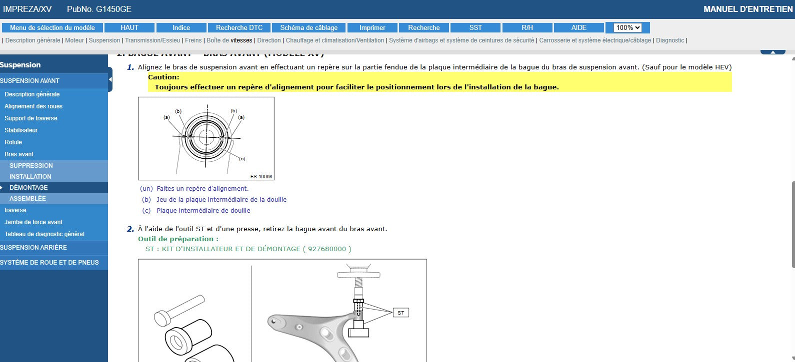 Manuel d'atelier Subaru Impreza 2022 français Docautomoto