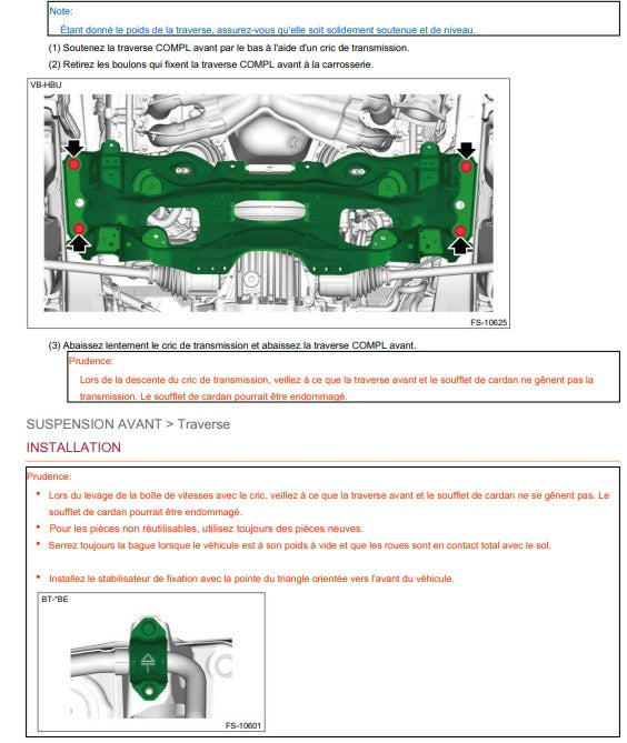 Manuel d'atelier Subaru Impreza WRX 2023 2024 français Docautomoto