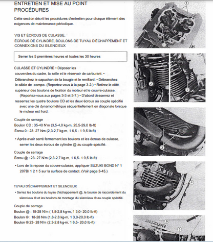 manuel d'atelier Suzuki 350 DR 90 99 en français { {{ Docautomoto }}