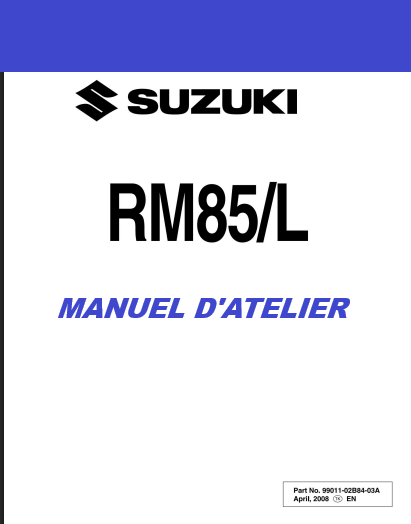 Manuel d'atelier Suzuki RM85 2009 Docautomoto