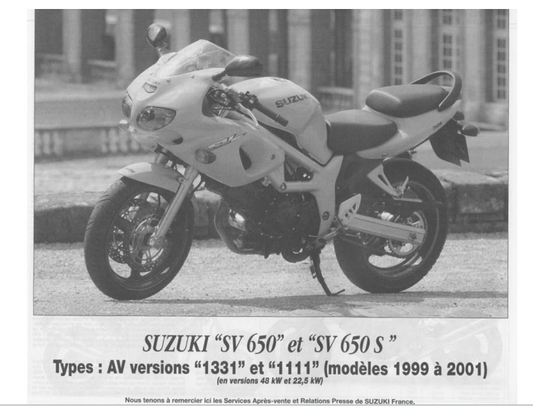 Manuels d'atelier Suzuki SV 650 1999 { Docautomoto