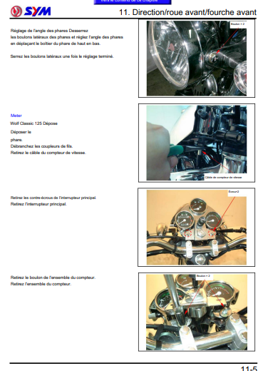 Manuel d'atelier Sym 125 Wolf /Classic français { {{ Docautomoto }}