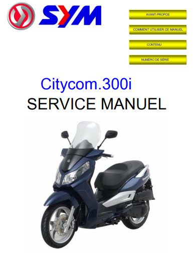 Manuel d'atelier Sym Citycom 300i français { {{ Docautomoto }}