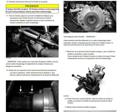 Manuel d'atelier Tektron Artic Cat Alterra 450 2019 français Docautomoto