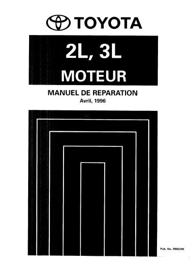 Manuel d'atelier Toyota moteur 2L 3L 1996 Docautomoto