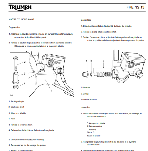 Manuel d'atelier Triumph 955i 2005 français { {{ Docautomoto }}
