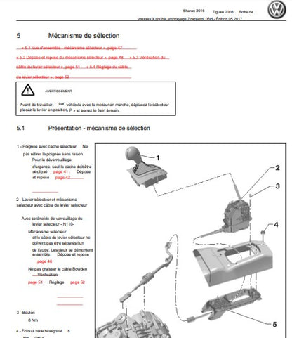 manuel d'atelier Volkswagen Sharan 2012 2020 français Docautomoto