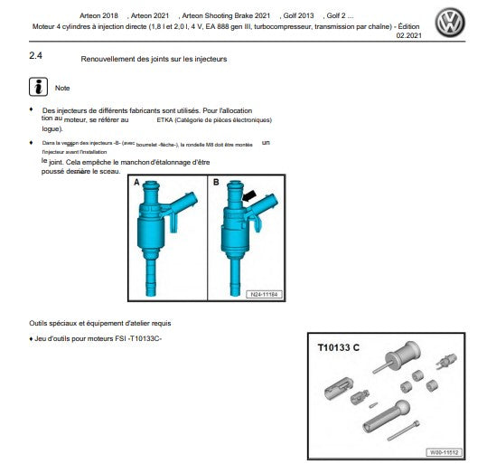 manuel d'atelier Volkswagen Sharan 2012 2020 français Docautomoto