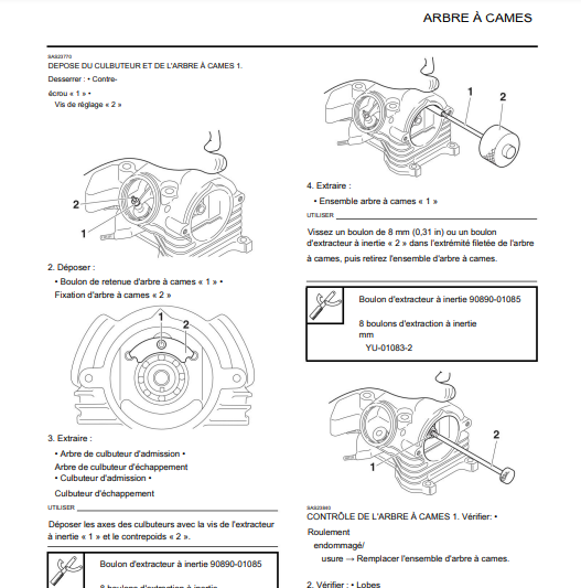 Manuel d'atelier Yamaha 125 Cygnus 2016 { {{ Docautomoto }}