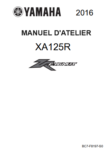 Manuel d'atelier Yamaha 125 Cygnus 2016 { {{ Docautomoto }}