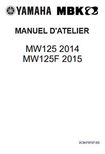 Manuel d’atelier Yamaha 125 Tricity 2014 2015 { Docautomoto