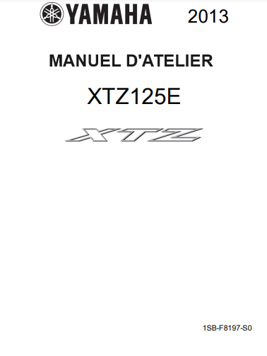 Manuel d'atelier Yamaha XTZ 125 2013 { {{ Docautomoto }}