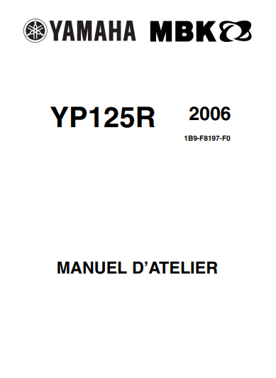 Manuel d'atelier Yamaha 125 Xmax 2006 { {{ Docautomoto }}