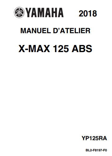manuel d'atelier Yamaha 125 Xmax 2018 { {{ Docautomoto }}