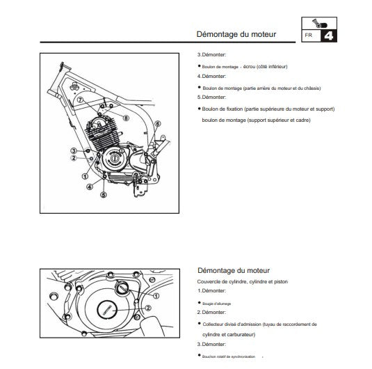 Manuel d'atelier Yamaha 125 YBR 2003 français { {{ Docautomoto }}