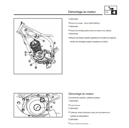 Manuel d'atelier Yamaha 125 YBR 2003 français { {{ Docautomoto }}