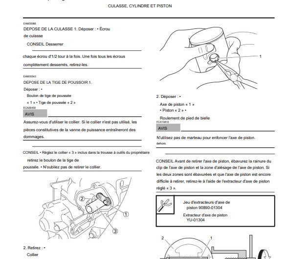 manuel d'atelier Yamaha 125 YZ 2021 français { {{ Docautomoto }}