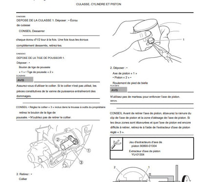 manuel d'atelier Yamaha 125 YZ 2021 français { {{ Docautomoto }}