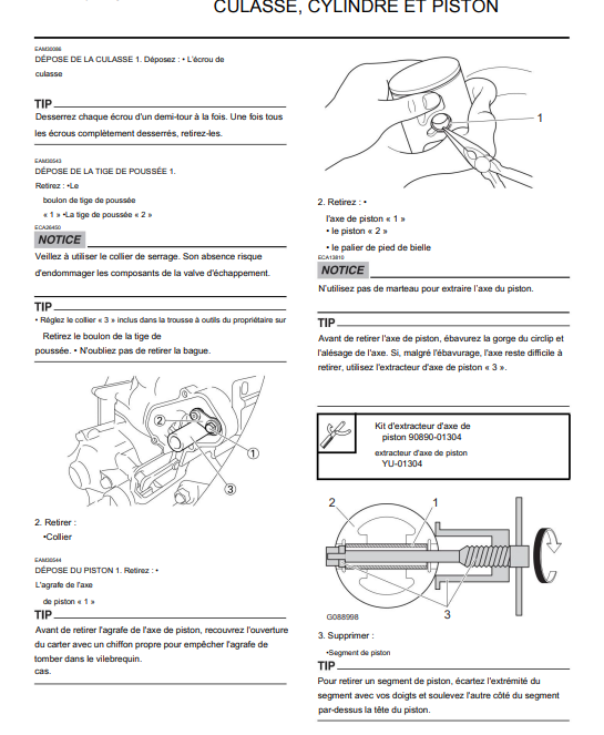Manuel d'atelier Yamaha 125 YZ 2024 français Docautomoto