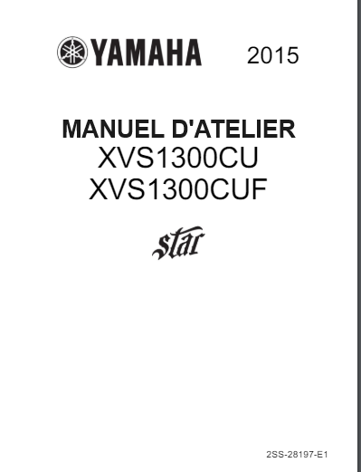 manuel d'atelier Yamaha XVS 1300 2015 français { {{ Docautomoto }}