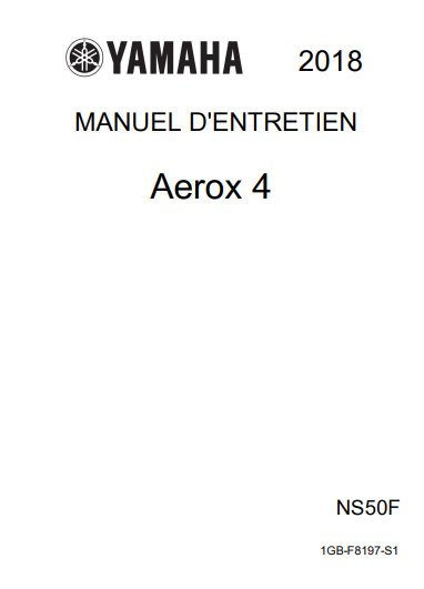 Manuel d'atelier Yamaha 50 Aerox 4temps 2018 français