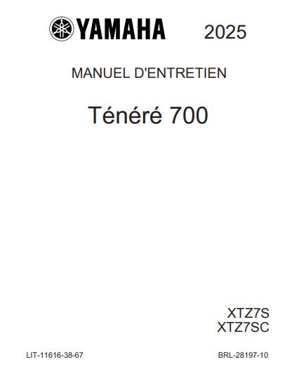 Manuel d'atelier Yamaha 700 Ténéré 2025 français Docautomoto