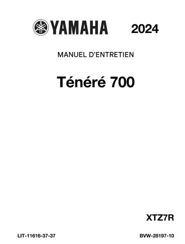 Manuel d'atelier PDF Yamaha 700 ténéré 2024 français Docautomoto