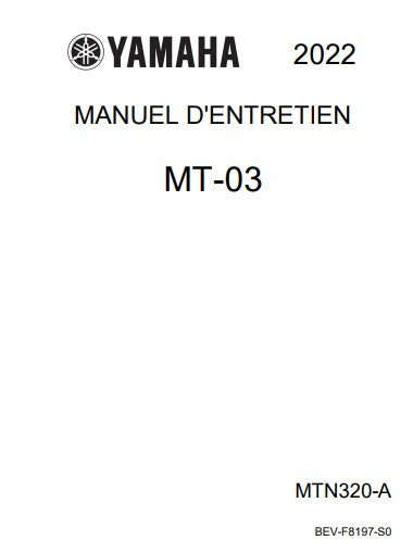 manuel d'atelier Yamaha MT 03 2022 français { {{ Docautomoto }}