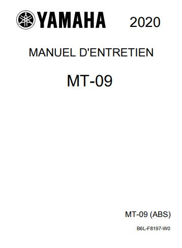 Manuel d'atelier Yamaha MT09 2020 français { {{ Docautomoto }}