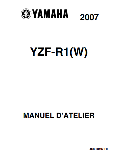Manuel d'atelier Yamaha R1 2007 { {{ Docautomoto }}