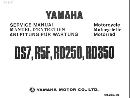 manuel d'atelier Yamaha RD 250 350 1973 77 Docautomoto