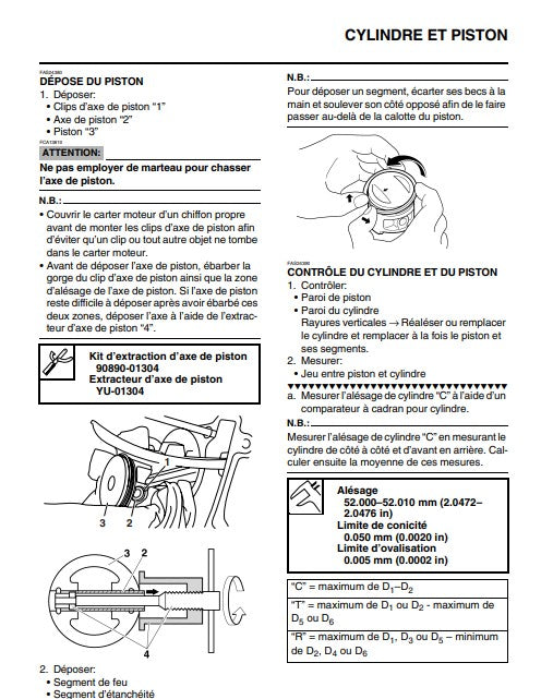 Manuel d'atelier Yamaha VP125 Xcity 2008 français Docautomoto