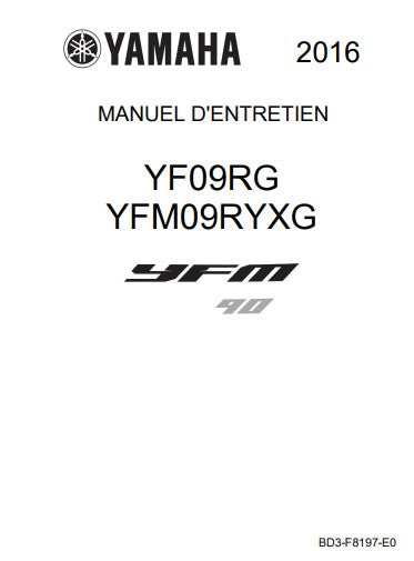 Manuel d'atelier Yamaha YFM 90 2016 { {{ Docautomoto }}
