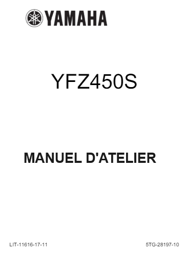 Manuel d'atelier Yamaha YFZ 450 2003 français { {{ Docautomoto }}