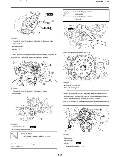 manuel d'atelier Yamaha YZ 250 2021 pdf { {{ Docautomoto }}