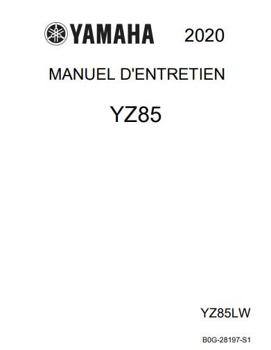 Manuel d'atelier Yamaha YZ 85 2020 français { {{ Docautomoto }}