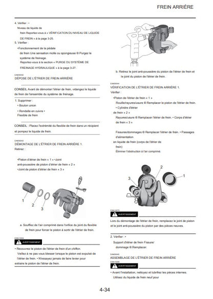 Manuel d'atelier Yamaha YZF 450 2025 français