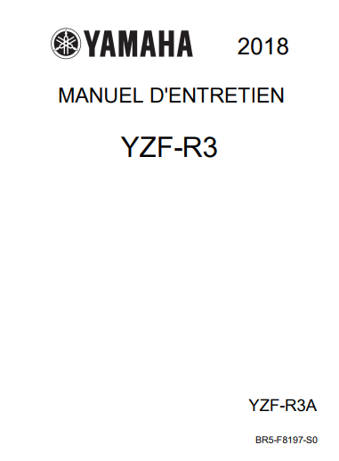 manuel d'atelier Yamaha YZF R3 2018 français { {{ Docautomoto }}