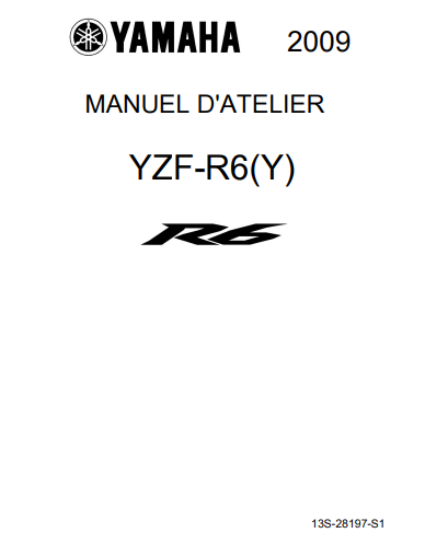 Manuel d'atelier Yamaha YZF R6 2009 français { {{ Docautomoto }}