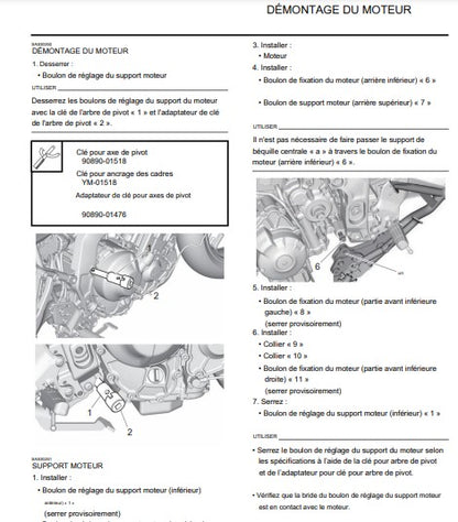 Manuel d'atelier Yamaha Tracer 9 GT+ 2023 français { {{ Docautomoto }}