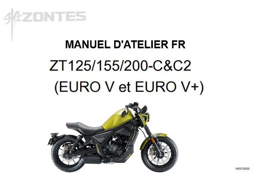 Manuel d'atelier Zontes ZT 125 2022 2025 français { {{ Docautomoto }}
