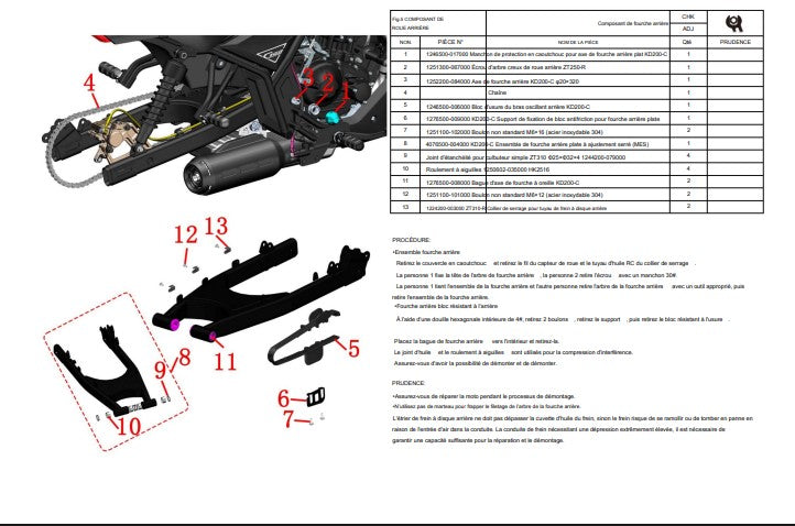 Manuel d'atelier Zontes ZT 125 2022 2025 français { {{ Docautomoto }}