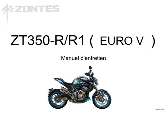 Manuel d'atelier Zontes ZT 350 R R1 2022 français { {{ Docautomoto }}