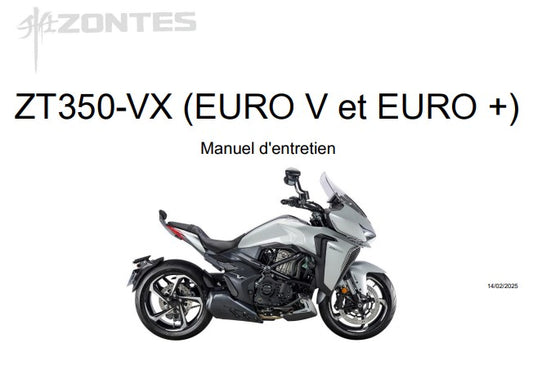 Manuel d'atelier Zontes ZT350 VX 2025 français DocAutoMoto