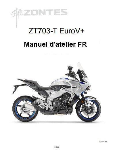 Manuel d'atelier Zontes ZT703-T 2026 français