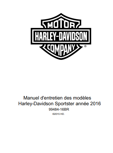 Manuel d'atelier harley Davidson Sportster 2016 français { Docautomoto