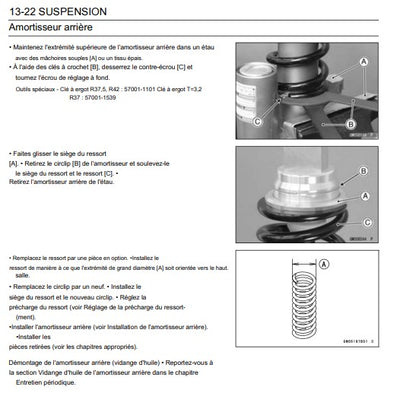 Manuel d'atelier Kawasaki KXF 250 2014 Docautomoto