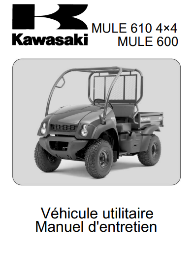 Manuel d'atelier Kawasaki Mule 600 pdf français Docautomoto