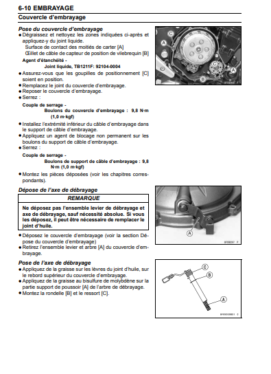 Manuel d'atelier kawasaki ER6 N 2015 français Docautomoto
